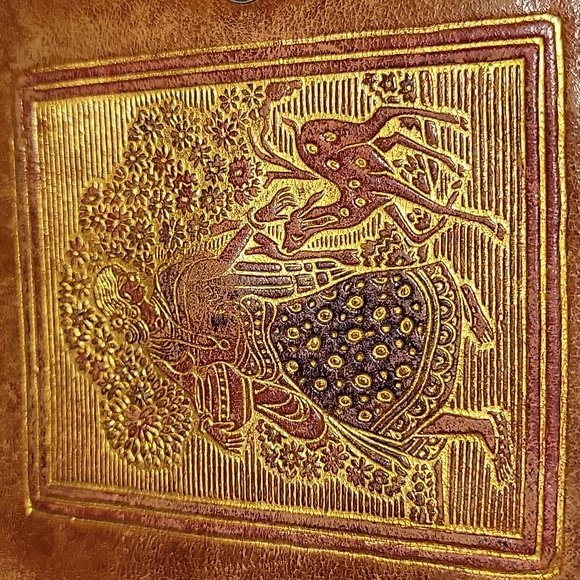 ECHT O PRYM Hand Tooled Leather Bi Fold Wallet Rich Brown Tone. Vintage - Picture 3 of 8